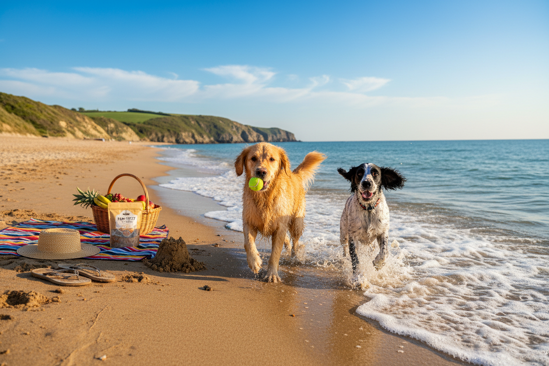 Dog-safe summer holidays with dogs using shampoo bars, aroma stone and paw balm