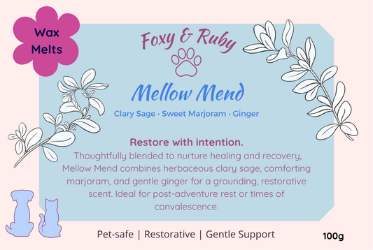 Mellow Mend – Dog-Safe Wax Melt with Clary Sage, Marjoram & Ginger