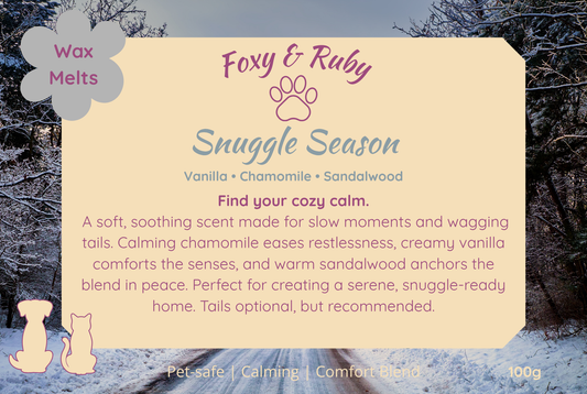 Snuggle Season Dog-Safe Wax Melts with Vanilla, Chamomile, Sandalwood