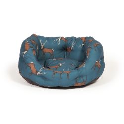 Danish Design Woodland Stag Deluxe Slumber dog bed in midnight blue
