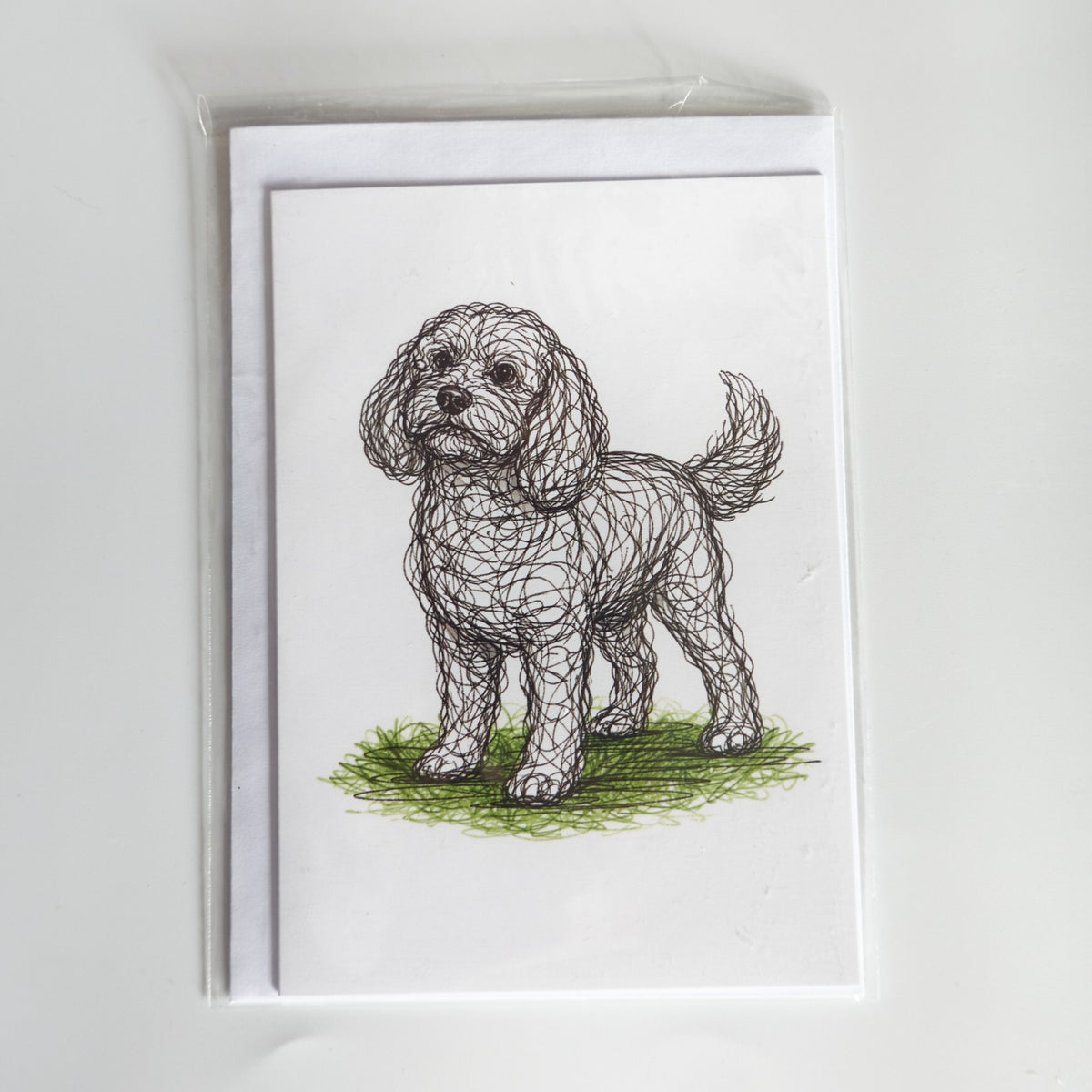 Illustrated Doodle greetings card with envelope