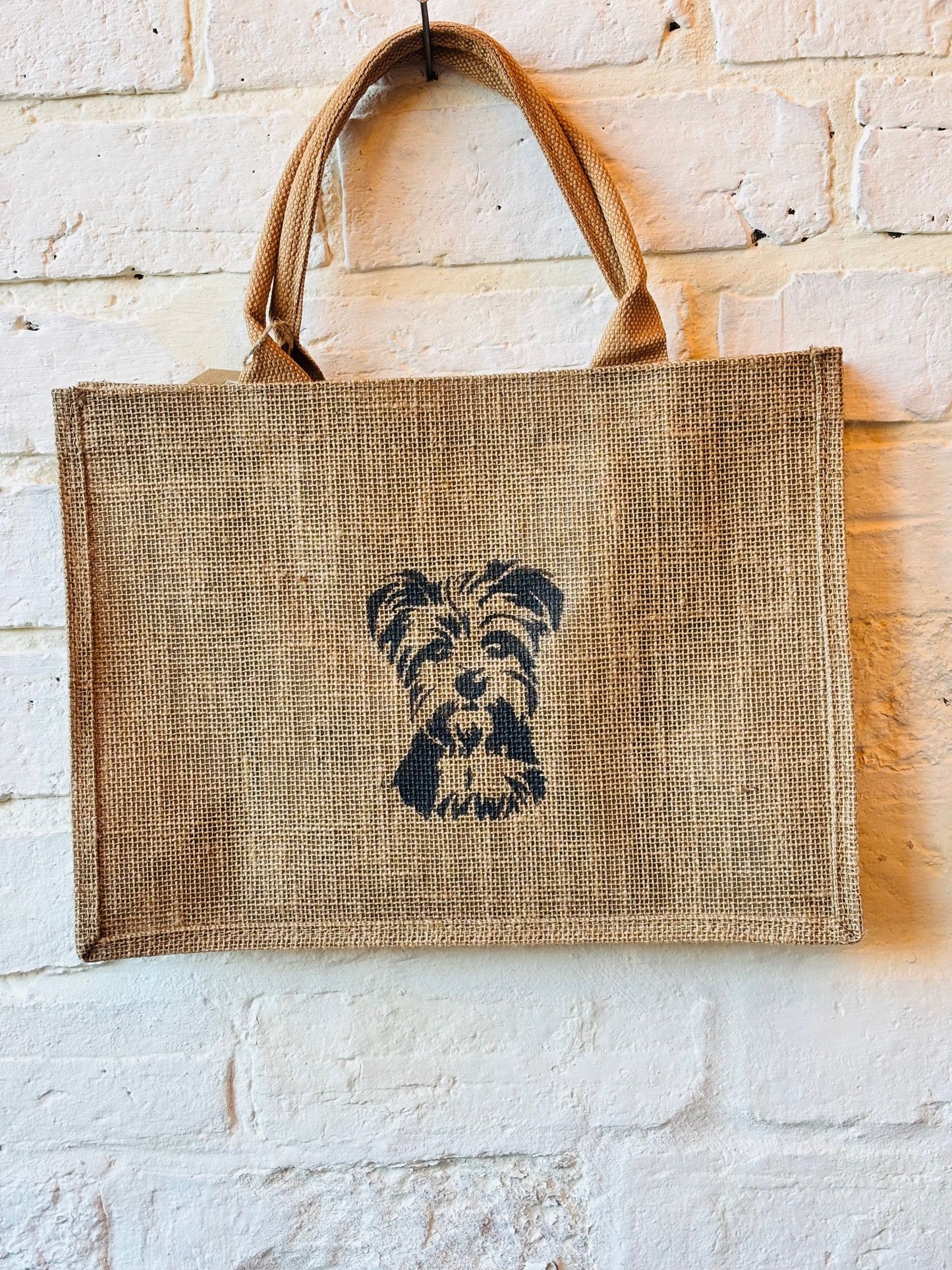 Hand-Painted Hessian Dog Breed Tote Bags