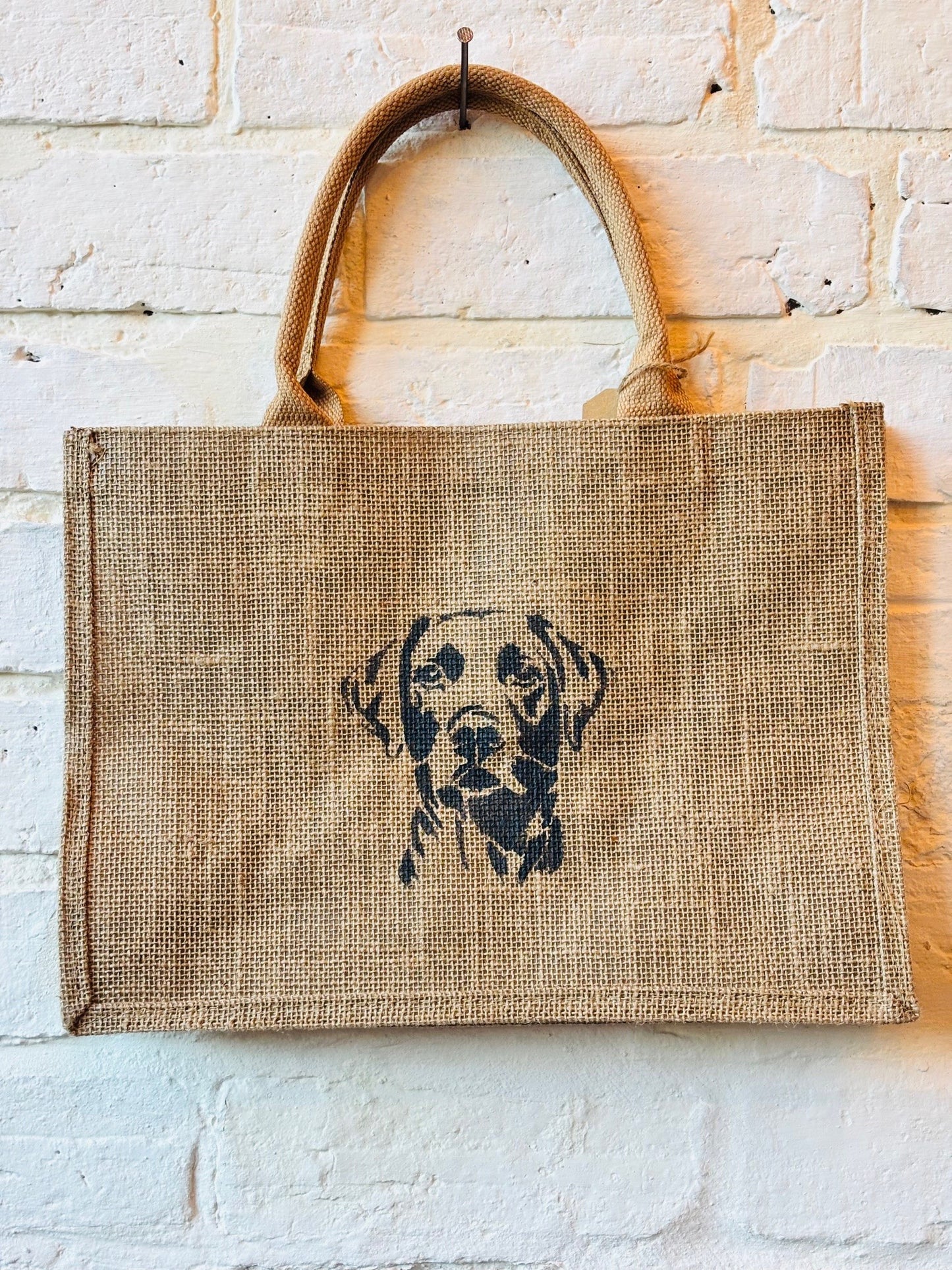 Hand-Painted Hessian Dog Breed Tote Bags