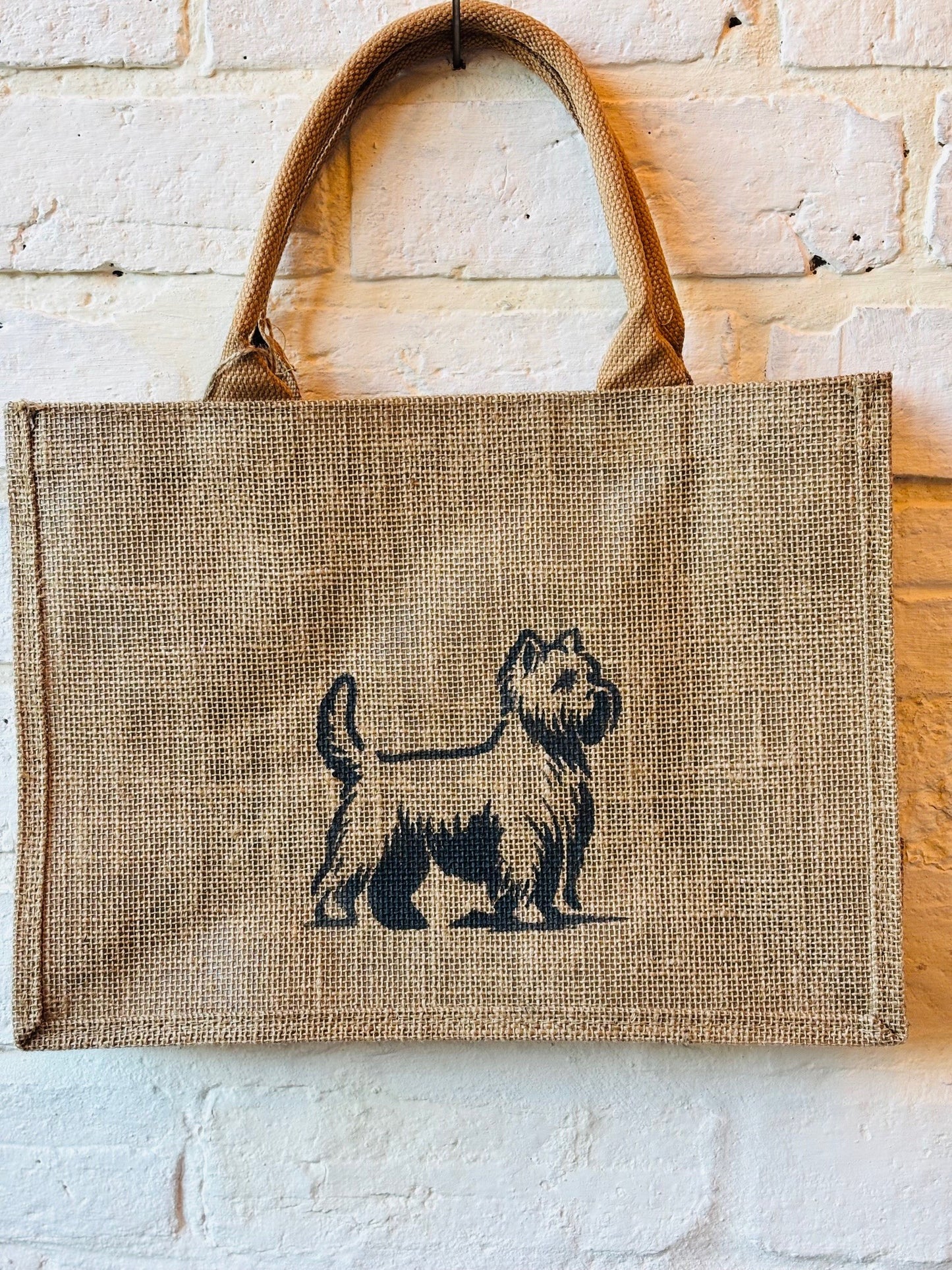 Hand-Painted Hessian Dog Breed Tote Bags