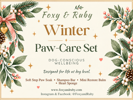 Foxy & Ruby Winter Paw-Care Set Christmas gift box label